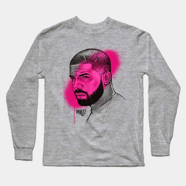 DRAKE SKETCH DESIGN Long Sleeve T-Shirt by Basic Lee